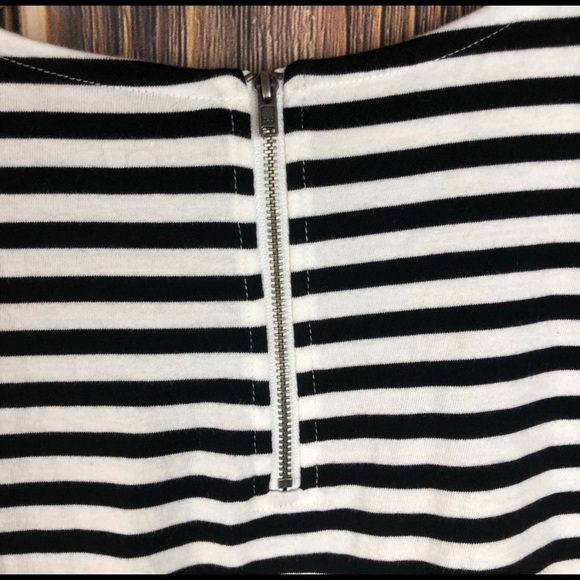 LOFT Cotton M Black & White Striped Top - Picture 5 of 6